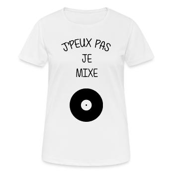 Mixer / DJ / Musique / Electro / Techno / Mix - T-shirt respirant Femme - blanc - Devant - AI Model Female 172 dark (172cm)