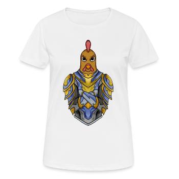 Ritter Huhn mit Rüstung Kreuzritter - Frauen T-Shirt atmungsaktiv - Weiß - Vorne - AI Model Female 172 dark (172cm)