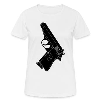 Valse pistolet - T-shirt respirant Femme - blanc - Devant - AI Model Female 172 dark (172cm)