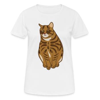 Landrassen-Katze - Frauen T-Shirt atmungsaktiv - Weiß - Vorne - AI Model Female 172 dark (172cm)