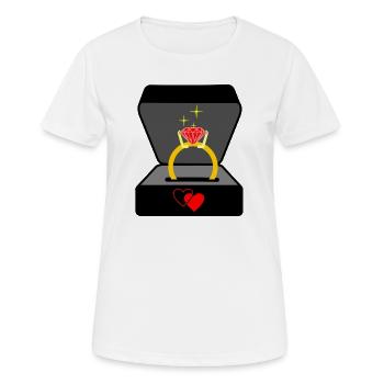 Wedding ring in box Jeweler logo - Women's Breathable T-Shirt - white - Front - AI Model Female 172 dark (172cm)