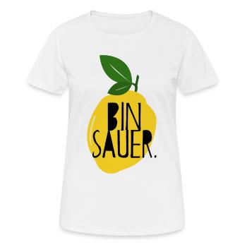 Bin sauer - Zitrone - Schlechte Laune - Statement - Frauen T-Shirt atmungsaktiv - Weiß - Vorne - AI Model Female 172 dark (172cm)