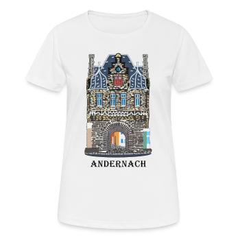 Andernach, porte du Rhin emblématique, Allemagne - T-shirt respirant Femme - blanc - Devant - AI Model Female 172 dark (172cm)