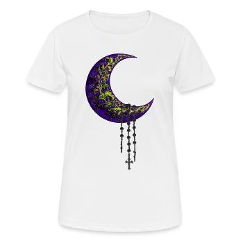 Mondsichel, Gothic motiv, schlafzimmer deko - Frauen T-Shirt atmungsaktiv - Weiß - Vorne - AI Model Female 172 dark (172cm)