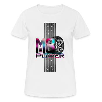 Puissance M8 - T-shirt respirant Femme - blanc - Devant - AI Model Female 172 dark (172cm)