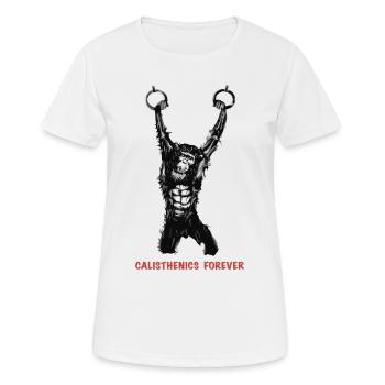 Calisthenics Evolution - Anneaux de gymnastique - T-shirt respirant Femme - blanc - Devant - AI Model Female 172 dark (172cm)