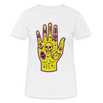 Pop Art Occulte Main - T-shirt respirant Femme - blanc - Devant - AI Model Female 172 dark (172cm)