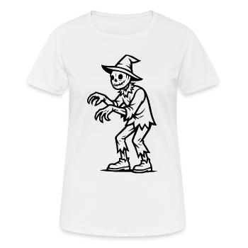 Creepy Scarecrow Illustration - Women's Breathable T-Shirt - white - Front - AI Model Female 172 dark (172cm)
