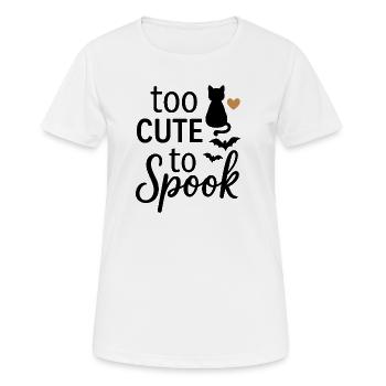 Süßer Halloween-Spuk mit Katze und Fledermäusen - Frauen T-Shirt atmungsaktiv - Weiß - Vorne - AI Model Female 172 dark (172cm)