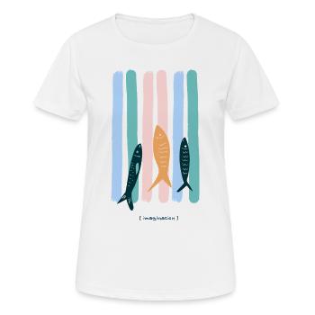 Sardine Strips - Women's Breathable T-Shirt - white - Front - AI Model Female 172 dark (172cm)