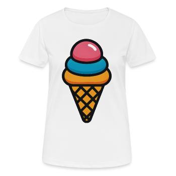 Glace en cornet aux couleurs de l’été - T-shirt respirant Femme - blanc - Devant - AI Model Female 172 dark (172cm)