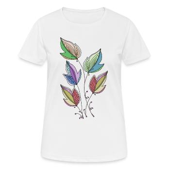 leaves - Women's Breathable T-Shirt - white - Front - AI Model Female 172 dark (172cm)