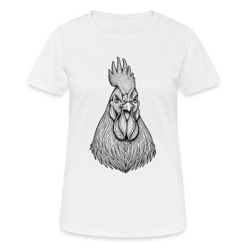 Hahn - Frauen T-Shirt atmungsaktiv - Weiß - Vorne - AI Model Female 172 dark (172cm)