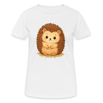 Hérisson câlin sur foin - T-shirt respirant Femme - blanc - Devant - AI Model Female 172 dark (172cm)