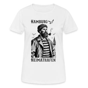 Hamburg Heimathafen Seemann - Frauen T-Shirt atmungsaktiv - Weiß - Vorne - AI Model Female 172 dark (172cm)
