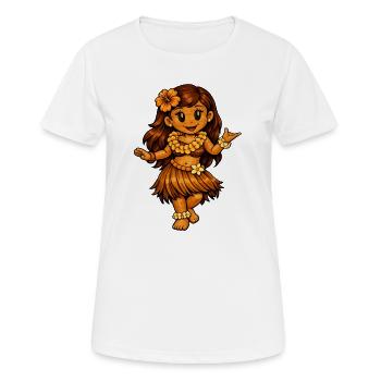 Hula-Tänzerin Hawaii-Stil - Frauen T-Shirt atmungsaktiv - Weiß - Vorne - AI Model Female 172 dark (172cm)