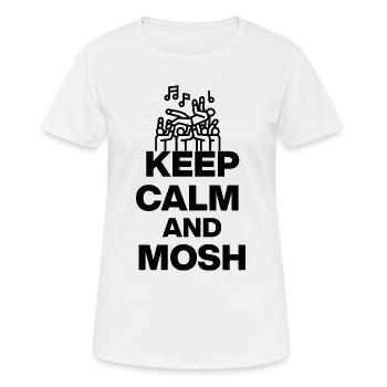 KEEP CALM AND MOSH! FESTIVALSOMMER PARTY s - Frauen T-Shirt atmungsaktiv - Weiß - Vorne - AI Model Female 172 dark (172cm)