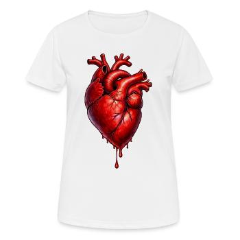 Anatomisches Tropfherz - Frauen T-Shirt atmungsaktiv - Weiß - Vorne - AI Model Female 172 dark (172cm)