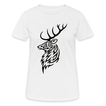 cerf - T-shirt respirant Femme - blanc - Devant - AI Model Female 172 dark (172cm)
