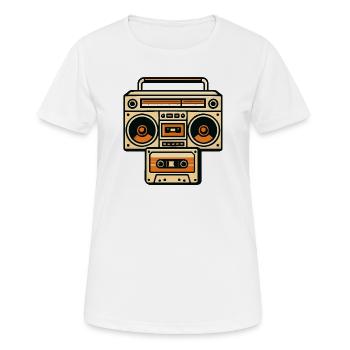 Retro Boombox Grafik Orange - Frauen T-Shirt atmungsaktiv - Weiß - Vorne - AI Model Female 172 dark (172cm)