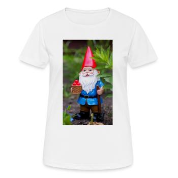 Nain de jardin avec panier - T-shirt respirant Femme - blanc - Devant - AI Model Female 172 dark (172cm)