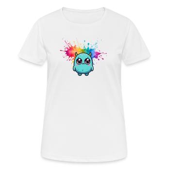Buntes Monster - Frauen T-Shirt atmungsaktiv - Weiß - Vorne - AI Model Female 172 dark (172cm)