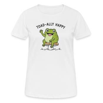 Grenouille Heureuse - Heureuse de Crapauds - T-shirt respirant Femme - blanc - Devant - AI Model Female 172 dark (172cm)