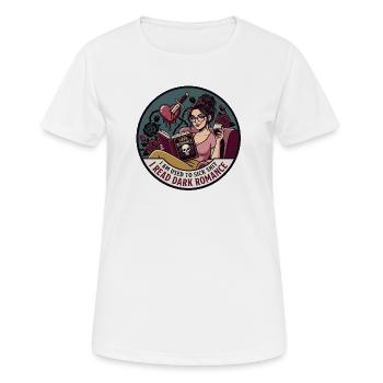 Romance sombre : Lecture & Roses - T-shirt respirant Femme - blanc - Devant - AI Model Female 172 dark (172cm)