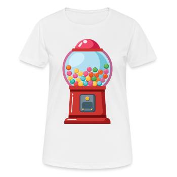 Machine à boules de chewing-gum - T-shirt respirant Femme - blanc - Devant - AI Model Female 172 dark (172cm)