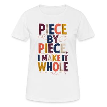 Frieden Stück für Stück Flickwerk - Frauen T-Shirt atmungsaktiv - Weiß - Vorne - AI Model Female 172 dark (172cm)