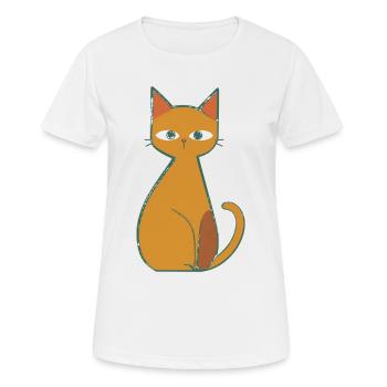 Lässig Wie Eine Katze - Frauen T-Shirt atmungsaktiv - Weiß - Vorne - AI Model Female 172 dark (172cm)