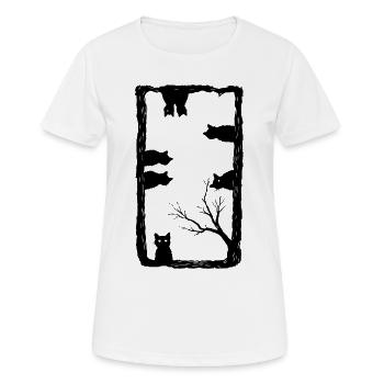 Amoureux des Chats Art Gothique - T-shirt respirant Femme - blanc - Devant - AI Model Female 172 dark (172cm)