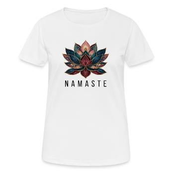 Boho Lotus Blume Yoga Meditation - Frauen T-Shirt atmungsaktiv - Weiß - Vorne - AI Model Female 172 dark (172cm)