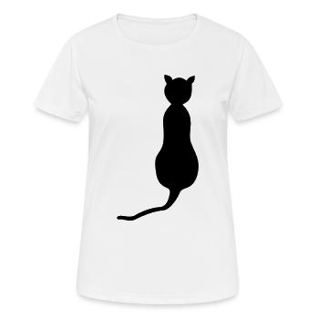 Cat from behind - Women's Breathable T-Shirt - white - Front - AI Model Female 172 dark (172cm)