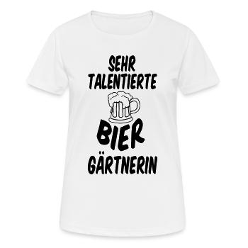 Biergarten Spruch Bier Alkohol Freunde Geschenk - Frauen T-Shirt atmungsaktiv - Weiß - Vorne - AI Model Female 172 dark (172cm)