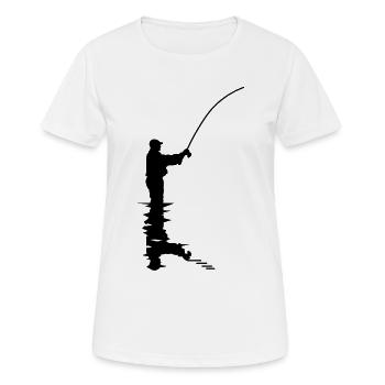 Angler - Frauen T-Shirt atmungsaktiv - Weiß - Vorne - AI Model Female 172 dark (172cm)