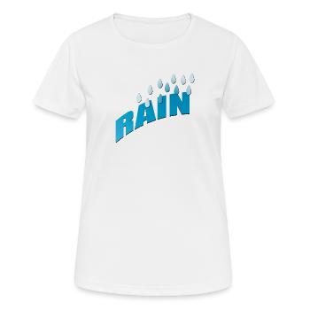 Rain Regen Regentropfen Blauverlauf - Frauen T-Shirt atmungsaktiv - Weiß - Vorne - AI Model Female 172 dark (172cm)