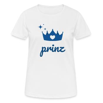 Prinz - Der einzige Prinz mit Krone in Blau - Frauen T-Shirt atmungsaktiv - Weiß - Vorne - AI Model Female 172 dark (172cm)