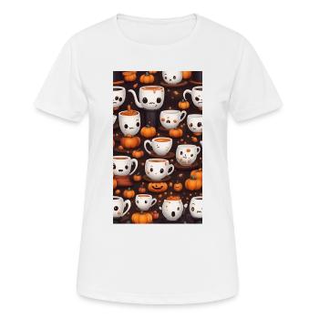 Cute and Macabre Halloween Coffees - Women's Breathable T-Shirt - white - Front - AI Model Female 172 dark (172cm)