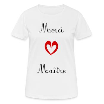 MAÎTRE. MAITRE. MERCI. MERCI MAÎTRE. MAITRE - T-shirt respirant Femme - blanc - Devant - AI Model Female 172 dark (172cm)