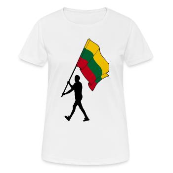 Flag Lithuania man walking - Women's Breathable T-Shirt - white - Front - AI Model Female 172 dark (172cm)