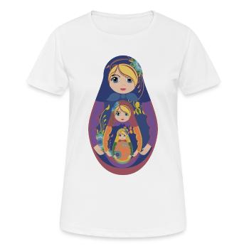 Traditionelle Matroschka  - Frauen T-Shirt atmungsaktiv - Weiß - Vorne - AI Model Female 172 dark (172cm)