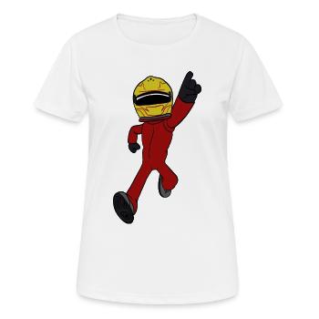 pilote de course - T-shirt respirant Femme - blanc - Devant - AI Model Female 172 dark (172cm)