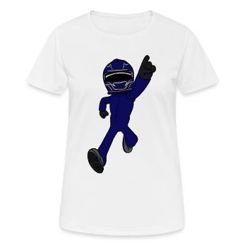 pilote de course - T-shirt respirant Femme - blanc - Devant - AI Model Female 172 dark (172cm)