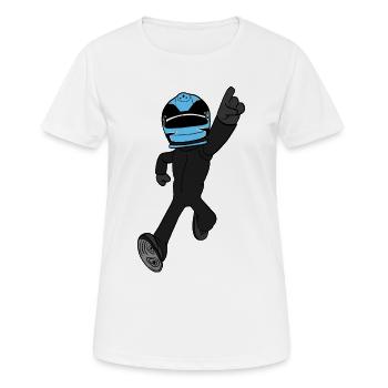 pilote de course - T-shirt respirant Femme - blanc - Devant - AI Model Female 172 dark (172cm)