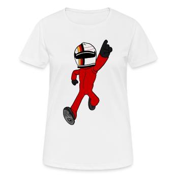 pilote de course - T-shirt respirant Femme - blanc - Devant - AI Model Female 172 dark (172cm)