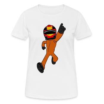 pilote de course - T-shirt respirant Femme - blanc - Devant - AI Model Female 172 dark (172cm)
