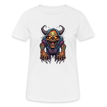 Démon corrompu aux yeux de flamme - T-shirt respirant Femme - blanc - Devant - AI Model Female 172 dark (172cm)