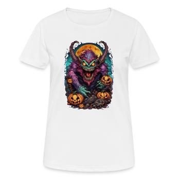 Halloween Démoniaque - T-shirt respirant Femme - blanc - Devant - AI Model Female 172 dark (172cm)