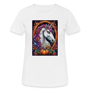 Farbtraum Unicorn im Herbstring - Frauen T-Shirt atmungsaktiv - Weiß - Vorne - AI Model Female 172 dark (172cm)